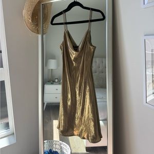 Zara Metallic Rhinestone Strappy Mini Dress